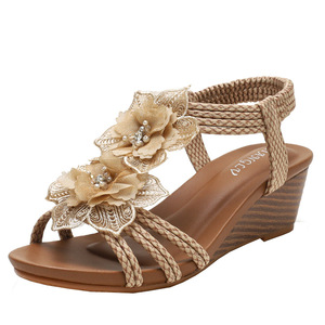 Elegantes Sandalias de Plataforma con Encaje Rosa y Decoración Floral, Punta Abierta, Estilo Slip-On, Zapatos de Tacón para Mujer, Verano, Envío Directo - Product Image 4