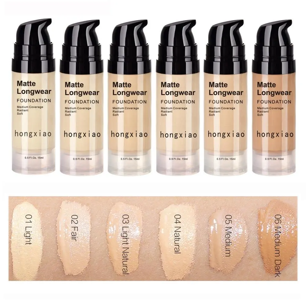 Groothandel Cosmetische 6 Kleuren Optie Schoonheid Make-Up Vloeibare Foundation Fabrikanten Dropshipping Make-Up Foundation Cosmetisch