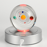 Socle rotatif avec lumières colorées, base LED pour l'art du verre avec 4 modes de rotation et 8 modes d'éclairage, électrique, fonctionne sur piles