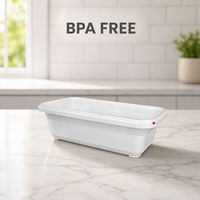 Boîte à lunch en plastique transparent avec couvercle, sans BPA, récipient alimentaire rectangulaire, boîte jetable pour repas à emporter