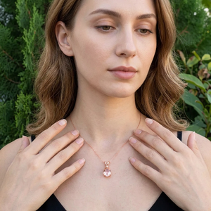 Pendentif en Morganite de synthèse taille poire, en argent sterling 925, fait main, bijoux en pierres précieuses, fournisseur en gros OEM ODM - Product Image 4