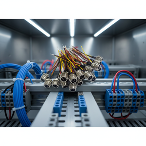 GX12 4ピン銅航空コネクタケーブル 22AWG UL1007ケーブル PVCジャケット延長ケーブル 屋外産業用 純正工場卸売 - Product Image 1