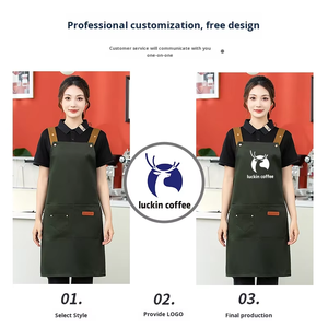 Tablier de cuisine multifonctionnel en polyester avec logo personnalisé, pour chef cuisinier, barista, barbier, <span class=keywords><strong>barman</strong></span>, avec poches - Product Image 3