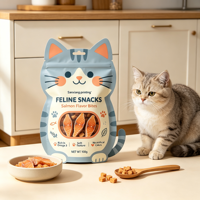 Sachet d'emballage alimentaire pour animaux de compagnie en aluminium imprimé en gravure personnalisée, forme spéciale, avec fermeture éclair refermable pour friandises pour chats et chiens