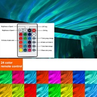 Lampe de Projection d'Ambiance Romantique à Effet d'Ondulation d'Eau, LED Dynamique Rotative RGB, Lumière du Nord Aurore Boréale pour Chambre à Coucher