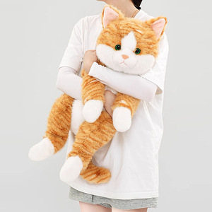 Peluche realista de gato tabby naranja, juguete de peluche suave y esponjoso, muñeco de gatito, almohada de animal realista para decoración del hogar - Product Image 2