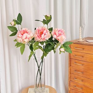 Wholesale Realistic Single Stem 2-Heads 70cm Artificial Peony Purple <b>Silk</b> <b>Flower</b> for Floral Arrangement Home Wedding Decoration - Product Image 4