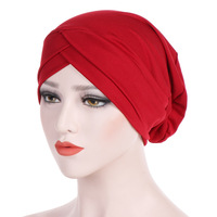 Gorro Turbante Modal Sharut Europa y América, Nuevo, Elástico, con Diseño Cruzado en la Frente, Estilo Indio, Gorro Interior para Quimioterapia, Hiyab