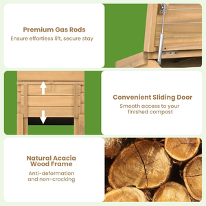 <span class=keywords><strong>Composteur</strong></span> en bois massif de 48 gallons avec porte coulissante verrouillable, ouverture à clapet, tiges à gaz, <span class=keywords><strong>composteur</strong></span> robuste de grande capacité - Product Image 6