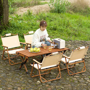 <span class=keywords><strong>Table</strong></span> de camping pliable en bois massif pour l'extérieur, <span class=keywords><strong>table</strong></span> de pique-nique, <span class=keywords><strong>table</strong></span> de café, <span class=keywords><strong>table</strong></span> sur pieds avec chaises, mobilier d'extérieur portable - Product Image 5