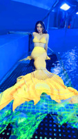 Nouvel arrivage de maillot de bain de queue de sirène gonflable colorée à séchage rapide et imperméable à l'eau motif imprimé de parcours de sirène de grande taille