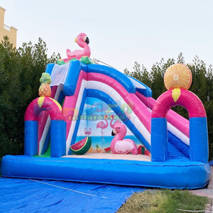 Castillo inflable de flamenco, para uso en seco o mojado, con tobogán, castillo inflable para niños, brincolín. - Product Image 6