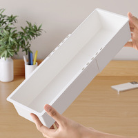 Caja de Almacenamiento Ajustable para Cajones, Organizador Expandible con Divisores, Plástico PP, para Utensilios de Cocina, Maquillaje, Escritorio