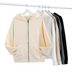 Sweat à capuche zippé intégral en coton épais 600 g/m² pour homme, grande taille, polaire - Product Image 4