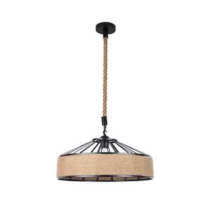 Lampada a sospensione 1xE27 nera con corda mimetica, 30x30 cm - ideale per illuminazione decorativa e ambienti accoglienti. - Product Image 1