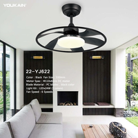 Ventilador de Techo LED de Lujo con Diseño Único, Motor de CC de Perfil Bajo para Dormitorio, Ventilador de Techo Encastrado Estilo Granja para Hoteles