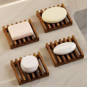 Bandeja de madera para jabón, rectangular, con drenaje, para lavabo de baño - Product Image 4