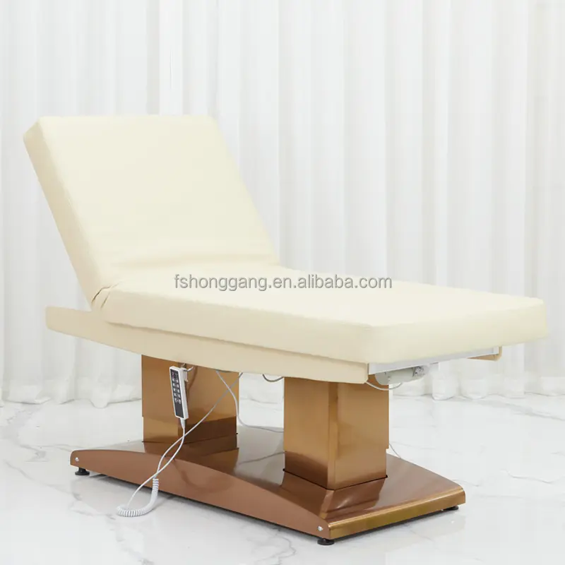 Hochwertiger Gold-Edelstahl-Basis massage Fuß massage Pediküre Stuhl mit elektrischer Rücken ablauf pumpe für Nagels tudio