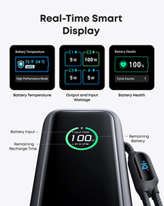Banque d'alimentation <span class=keywords><strong>Anker</strong></span> A1695 25000mAh 165W USB C pour ordinateur portable, charge rapide PD 100W, câble rétractable intégré, écran intelligent - Product Image 5