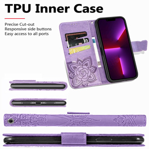 Funda Vintage Estética de Cuero Billetera Smartphone <span class=keywords><strong>para</strong></span> iPhone 17 Air 16 15 <span class=keywords><strong>para</strong></span> Mujeres con Cadena - Product Image 4