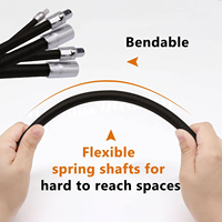 Jeu d'extensions flexibles pour clé à douille, 1/2 ", 3/8 ", 1/4 ", noires, 3 pièces