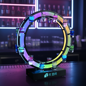 حامل عرض زجاجات النبيذ بإضاءة LED بسعر منخفض بالجملة، منصة عرض زجاجات المشروبات المضيئة - Product Image 1