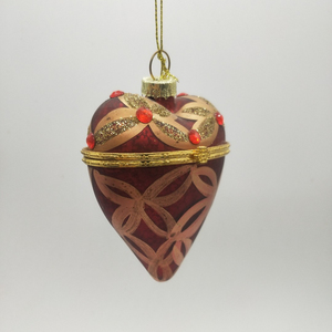 Blown Openable Filling Christmas Tree <strong>Glass</strong> <strong>Love</strong> Heart Shaped Ornaments Ball Gold Bauble for Xmas Hanging Decor - Product Image 2