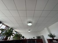 Plafond acoustique en fibre de verre à bords carrés NRC0.9 Classe A ignifuge antibactérien résistant à l'humidité sur mesure
