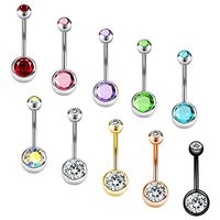 JM Sterling Silber Piercing Bauchnabel Ringe Bauch ringe für Frauen CZ Dangle Curved Navel Barbell Body Piercing Schmuck