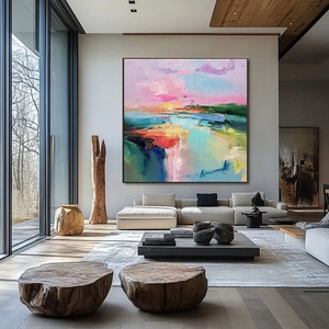 Pintura al Óleo Texturizada Contemporánea, Cuadrada, Abstracta, Minimalista, Decoración de Fantasía, Arte Moderno para Pared, para Hogar y Galería - Product Image 1