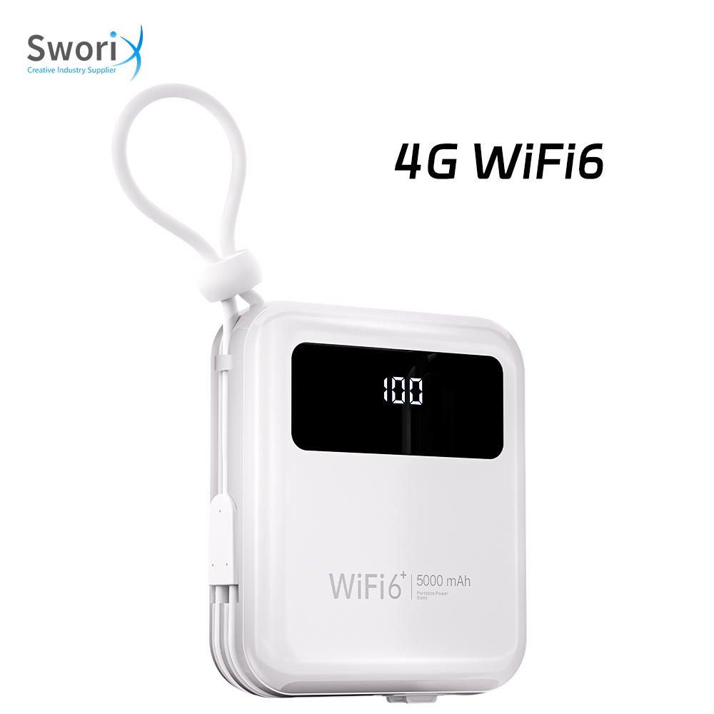 Wifi6 5000MAh Xách Tay MiFi Khe Cắm Thẻ Sim Túi 4G LTE Không Dây Di Động Hotspot Có Thể Sạc Lại Mini Không Dây Wifi Với Ngân Hàng Điện