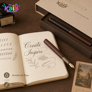 Stylo plume de luxe KAIX au design moderne en métal et bois, idéal pour les professionnels d'affaires - Product Image 2