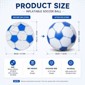 Ballon de football gonflable en PVC avec logo personnalisé, jouet de plage léger, ballon de sport pour piscine, activités estivales en plein air, cadeaux promotionnels - Product Image 4