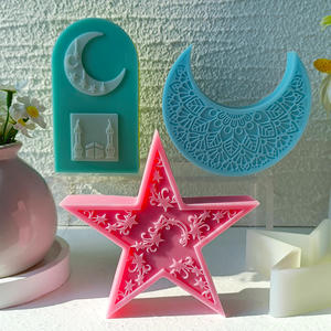 قالب سيليكون DIY DIY 3D ماندالا هلال قمر مقوس قالب جص لعيد مبارك قالب صنع ديكور رمضان - Product Image 5