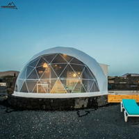 Tente Dôme PVC de Luxe Moderne Forerunner 5m de Hauteur, Design Boule Étoilée, Poteaux en Aluminium, Imperméable Quatre Saisons pour Glamping en Extérieur