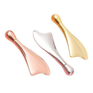Masajeador Facial y Ocular de Aleación de Zinc con Doble Punta, <span class=keywords><strong>Rodillo</strong></span> Giratorio y Raspador Gua Sha para Lifting en V, Disponible en Stock - Product Image 1