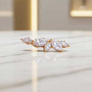 Bague de luxe pour femme en or massif 18 carats avec diamant taille marquise, or blanc, couleur D, certifié GIA, bijoux de mariage - Product Image 2