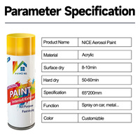 Yüksek Kaliteli Pas Önleyici Paslanmaz Çelik Aerosol Sprey Boya Araba Grafiti İçin-450ml Akrilik Üst Katman Kimyasalları