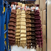 Prix de gros 100g Lot de mèches de cheveux humains à tresser, Ondulation profonde, Cheveux bouclés en vrac pour tresses bohèmes