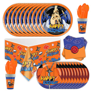 Nouvel ensemble de vaisselle jetable sur le thème des dessins animés pour les enfants, fête d'<span class=keywords><strong>anniversaire</strong></span> de 1er et 2e <span class=keywords><strong>anniversaire</strong></span>, pour 10 invités, garçon, fille, serviette, nappe, assiette, gobelet - Product Image 4