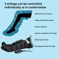 Masseur de jambes à compression d'air rechargeable avec batterie Bottes de massage du système de récupération par compression d'air pour les pieds et les jambes