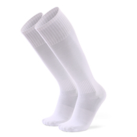 Respirant Classique Plein Polyester Durable Couleur Unie Sur Le Mollet Tube Coussin Bas Chaussettes De Football
