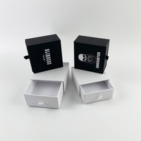Emballage de bague en papier kraft mat, texture dorée, blanc, noir mat, couverture de tiroir ouvert, collier, boîte à bijoux, vente en gros