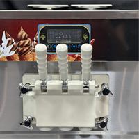 Machine à glace molle de table 110V 220V, 3 poignées, 2+1 saveurs torsadées, pour gelato et yaourt glacé