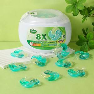 Capsules de <span class=keywords><strong>lessive</strong></span> en gel hypoallergéniques 8X concentrées écologiques jetables 2026 4 1 50 pour vêtements, parfum frais 72 heures - Product Image 3