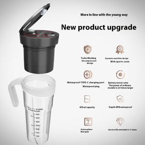 Portable <b>Mini</b> Electric Juice Machine for Household Use New 500ml Capacity 6 Stainless Steel Blades USB Charging English - Product Image 2