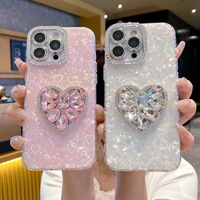 Coque de téléphone portable de luxe avec motif d'amour de diamant pour iPhone 15/14/13 16promax en TPU