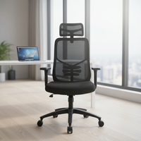 Chaise de bureau ergonomique minimaliste avec appui-tête en tissu inclus, accoudoirs réglables en hauteur, haute qualité, pour la maison, l'hôpital, l'école, l'atelier