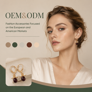 Ear enlace oem odm Custom Wholesale Gold Plated Teardrop <b>Garnet</b> Pearl Leverback Dangle <b>Earrings</b> - Product Image 1