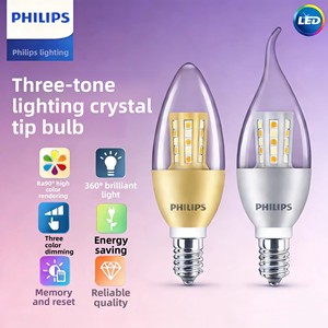 Ampoule LED <span class=keywords><strong>PHILIPS</strong></span> en forme de bougie, culot E14, 45W 65W, pour usage extérieur, petite pointe à vis, ampoule en cristal à queue de tirette - Product Image 3